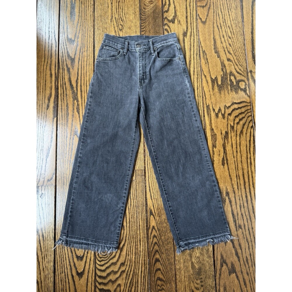 Levi's Women's High Rise Wide Leg Black Jeans Size 24x25 Black Tab